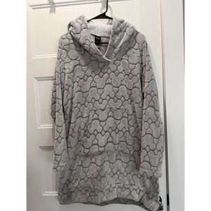 Disney Mickey Mouse Sleepshirt Women's SZ/L Loungewear Hooded Plush Pocket